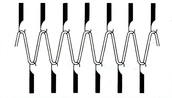 Как связать рюшу, двухфонтурное вязание